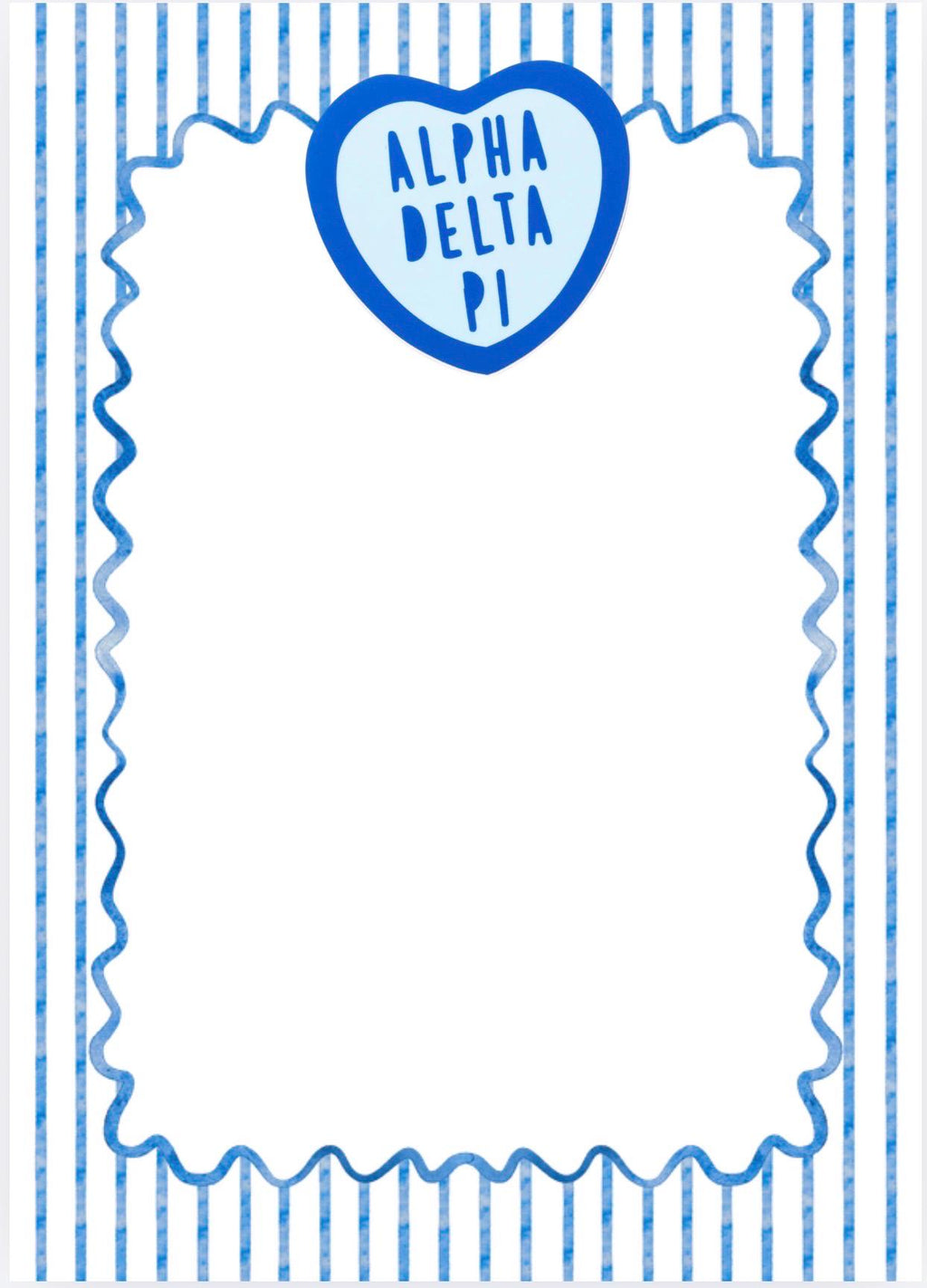 Alpha Delta Pi Notepad, ADPi Sorority Stationery, College Desk Pad, Big Little Gift
