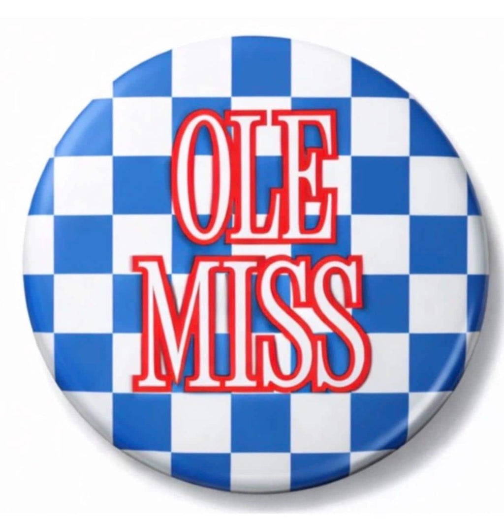 Ole Miss Game Day Button – Rebels Football Tailgate Accessory – Team Mom Pin