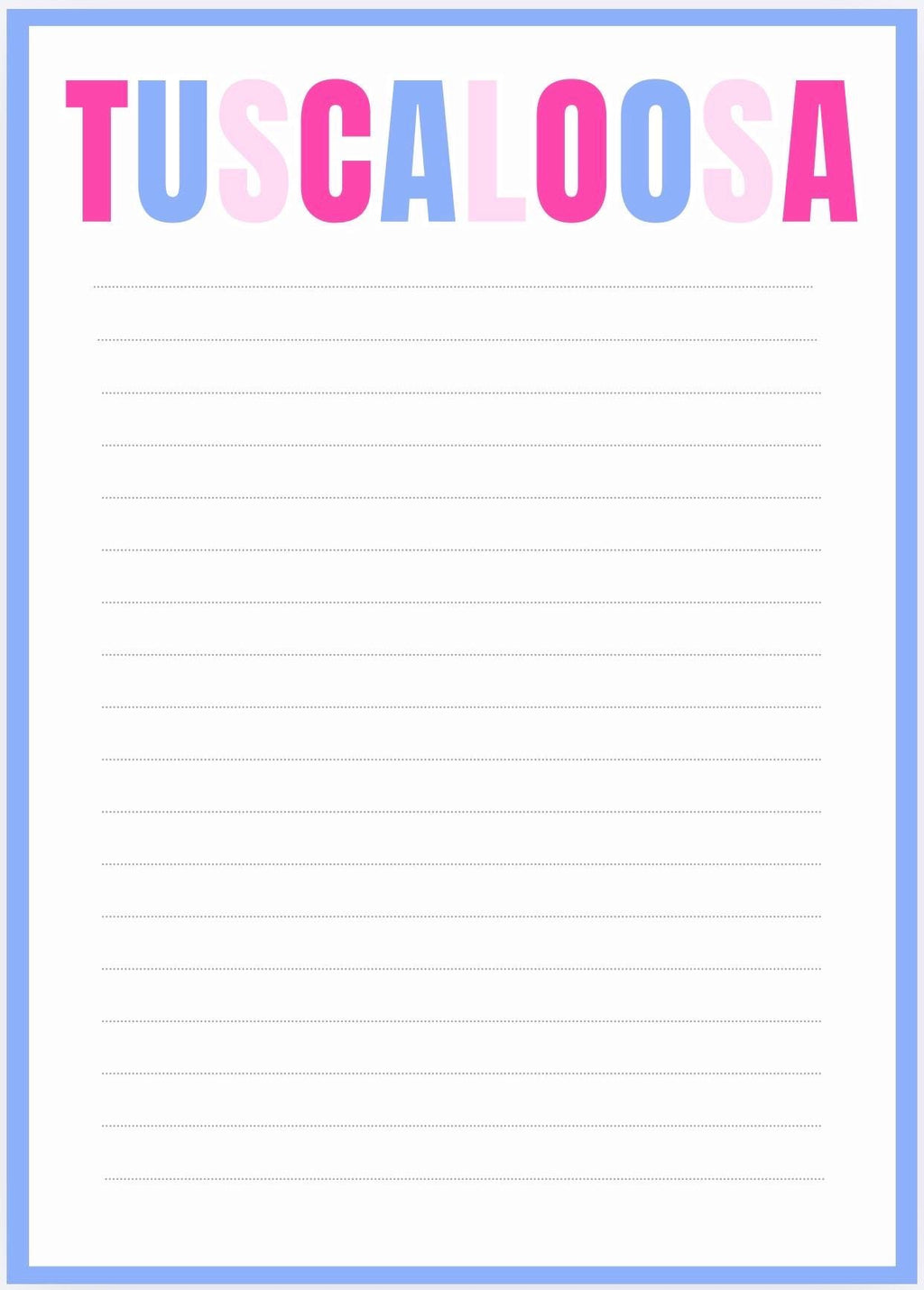 University of Alabama Notepad | Gameday Checklist, Roll Tide Stationery