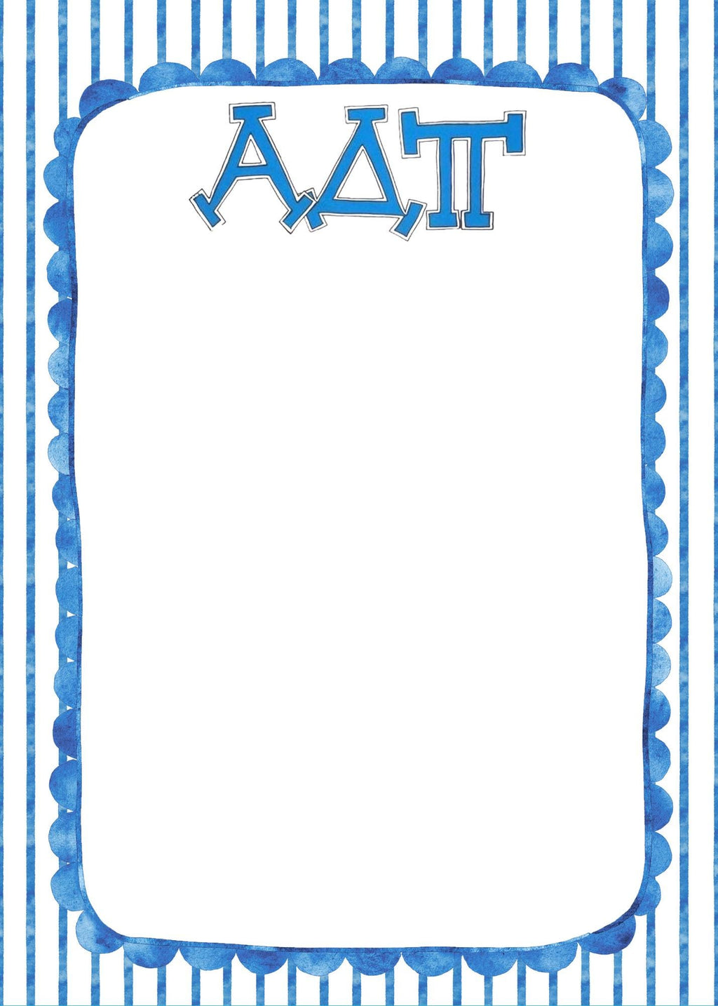 Alpha Delta Pi Notepad, ADPi Sorority Stationery, College Desk Pad, Big Little Gift