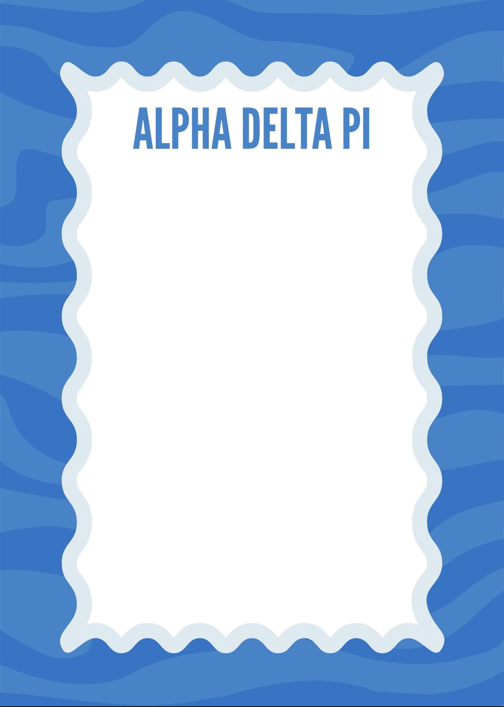 Alpha Delta Pi Notepad, Sorority Stationery, College Desk Pad, Big Little Gift