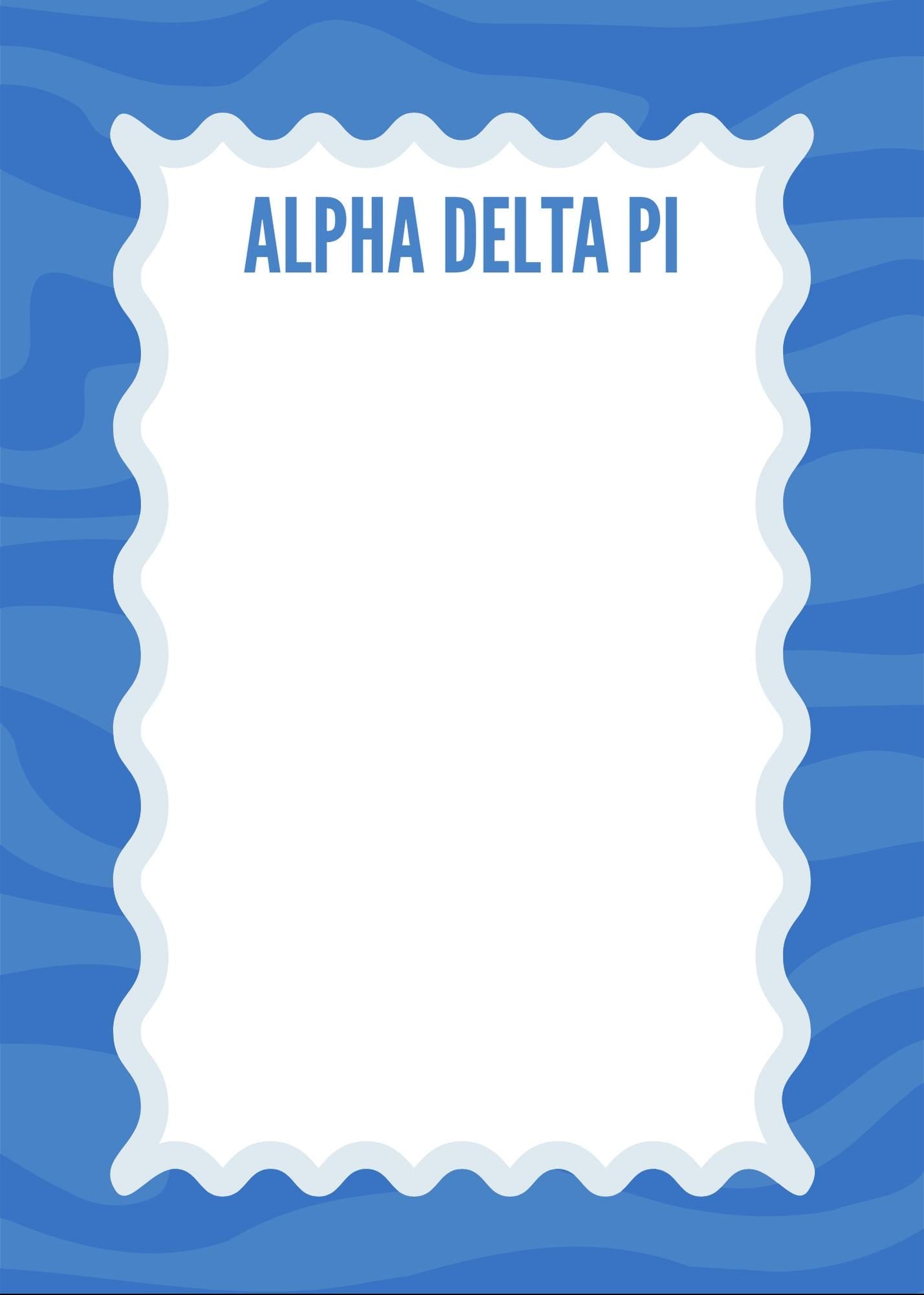 Alpha Delta Pi Notepad, Sorority Stationery, College Desk Pad, Big Little Gift