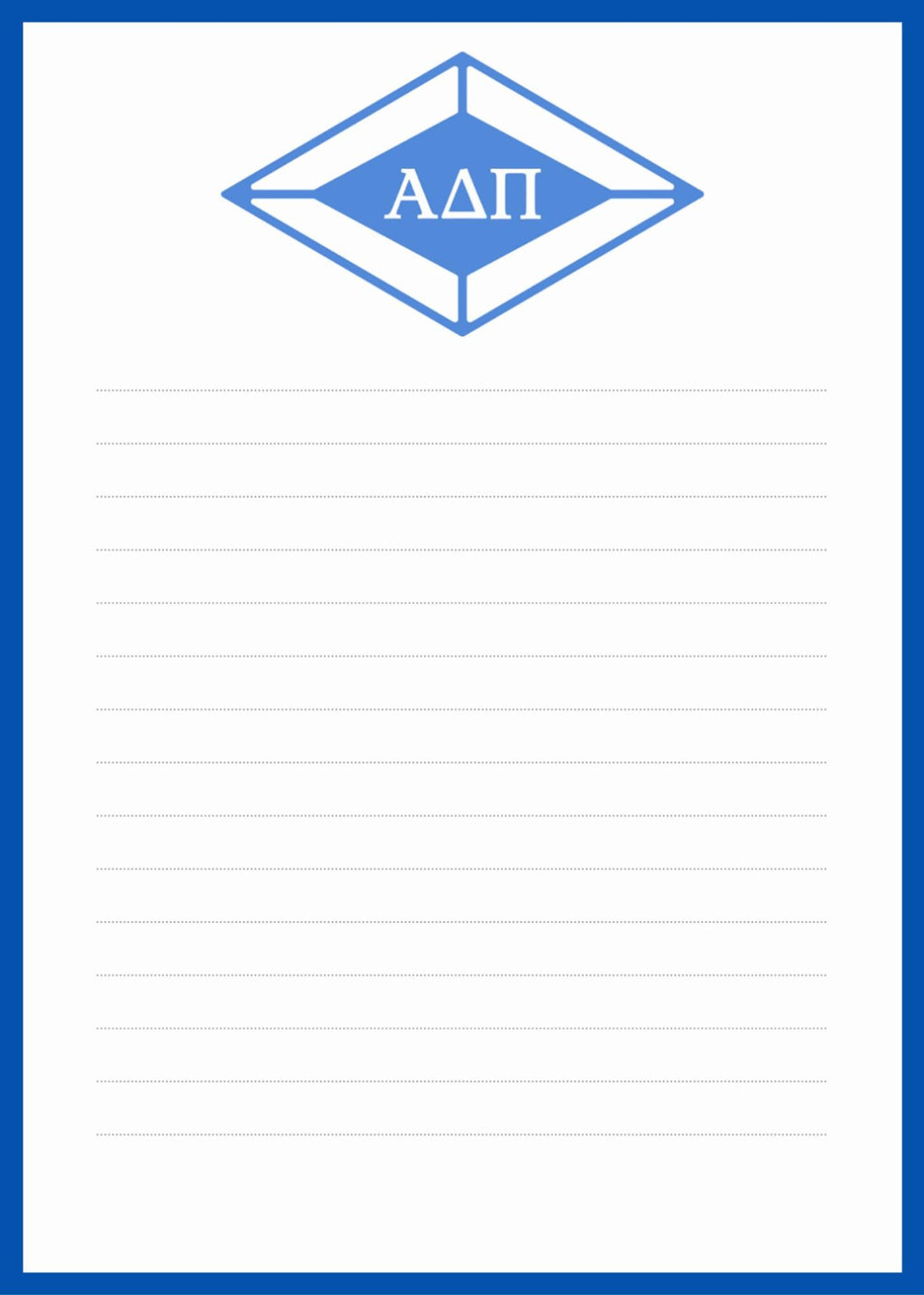 Alpha Delta Pi Notepad, ADPi Sorority Stationery, College Desk Pad, Big Little Gift