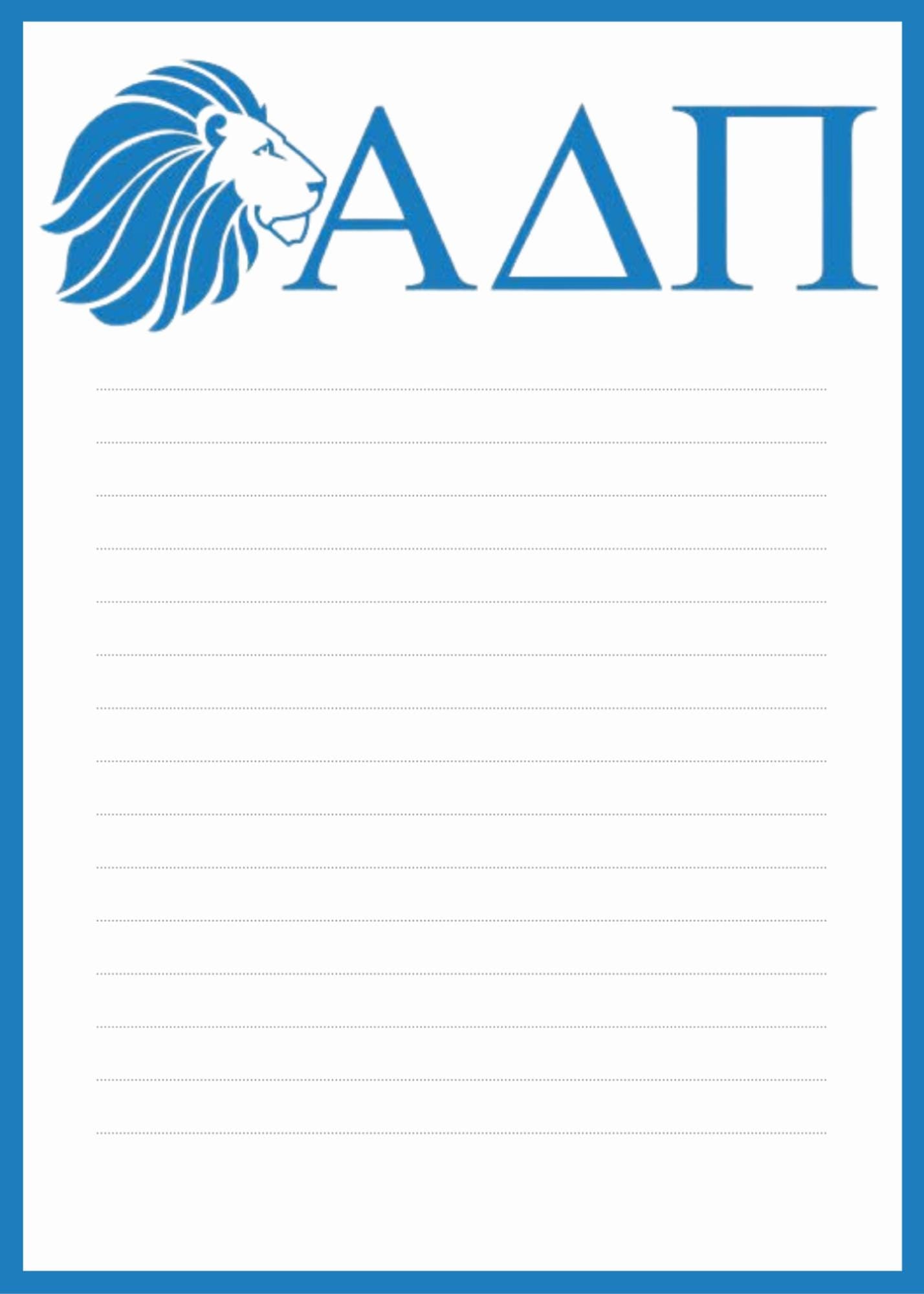 Alpha Delta Pi Notepad, ADPi Sorority Stationery, College Desk Pad, Big Little Gift