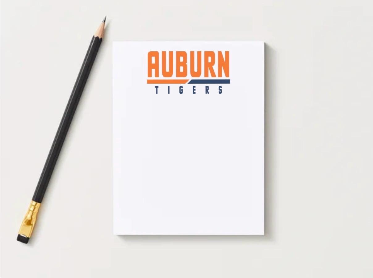 Navy and Orange Tigers Checklist Notepad  College Student Stationery, Gameday Planner