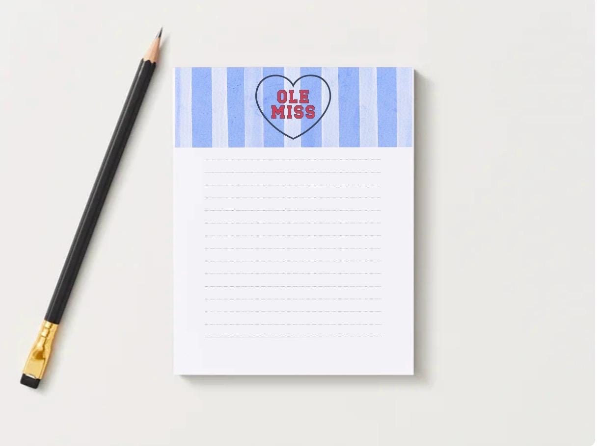 Ole Miss Rebels Gameday Checklist Notepad | College Student Stationery