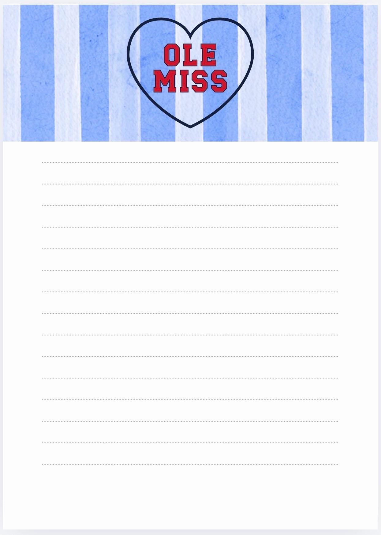 Ole Miss Rebels Gameday Checklist Notepad | College Student Stationery