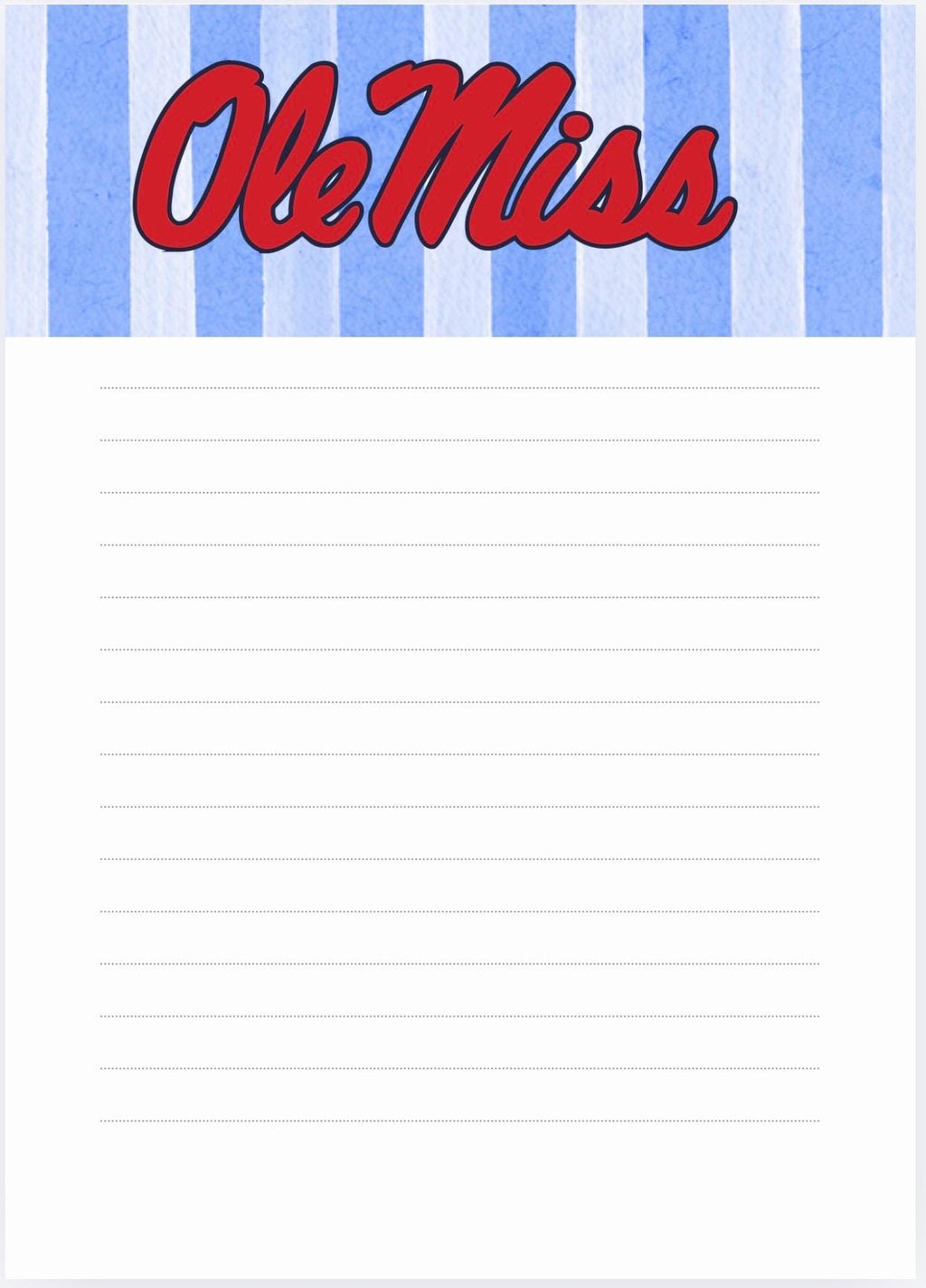 Ole Miss Rebels Gameday Checklist Notepad | College Student Stationery