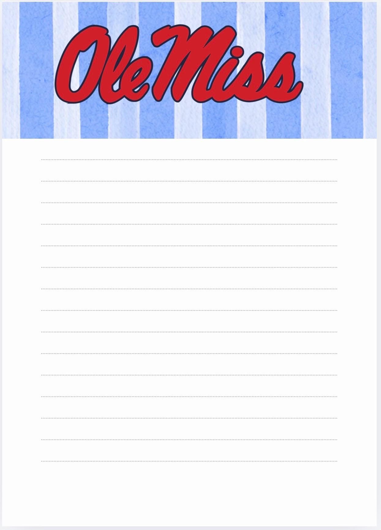 Ole Miss Rebels Gameday Checklist Notepad | College Student Stationery