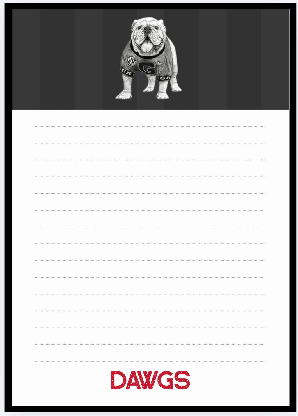 University of Georgia Notepad | UGA Gameday Checklist | Bulldog Fan Gift | College Student Stationery