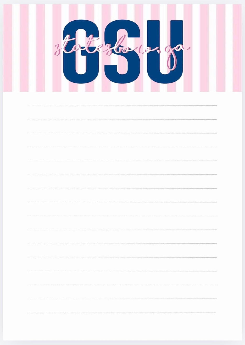 Georgia Southern University Notepad | Gameday Checklist, Eagle Fan Stationery