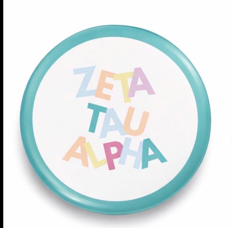 Zeta Tau Alpha Gameday Button, Sorority College Game Day Pin, Greek Life Accessory