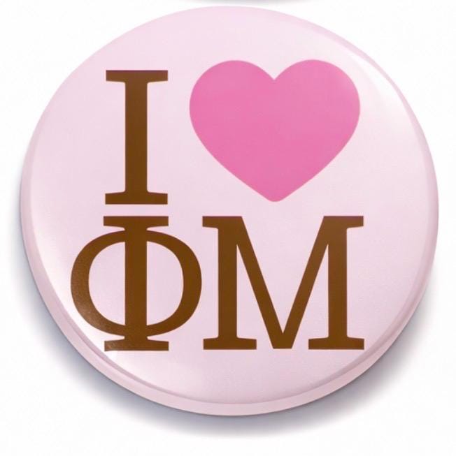 Phi Mu Gameday Button, Sorority Game Day Pin, College Tailgate Accessory, Metal Pin-Back