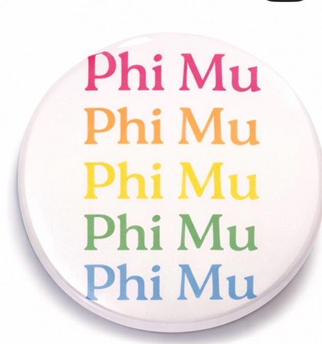 Phi Mu Gameday Button, Sorority Game Day Pin, Collegiate Tailgate Accessory