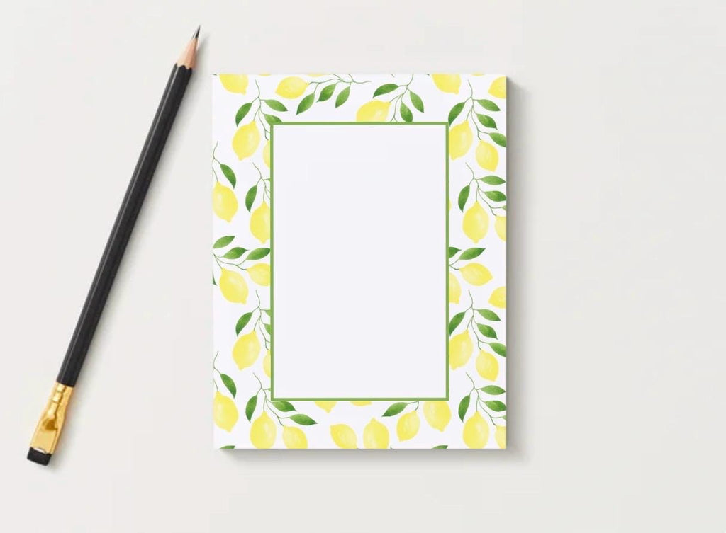 Lemon Notepad, Preppy Summer Stationery, College Dorm Decor, Grocery List Pad