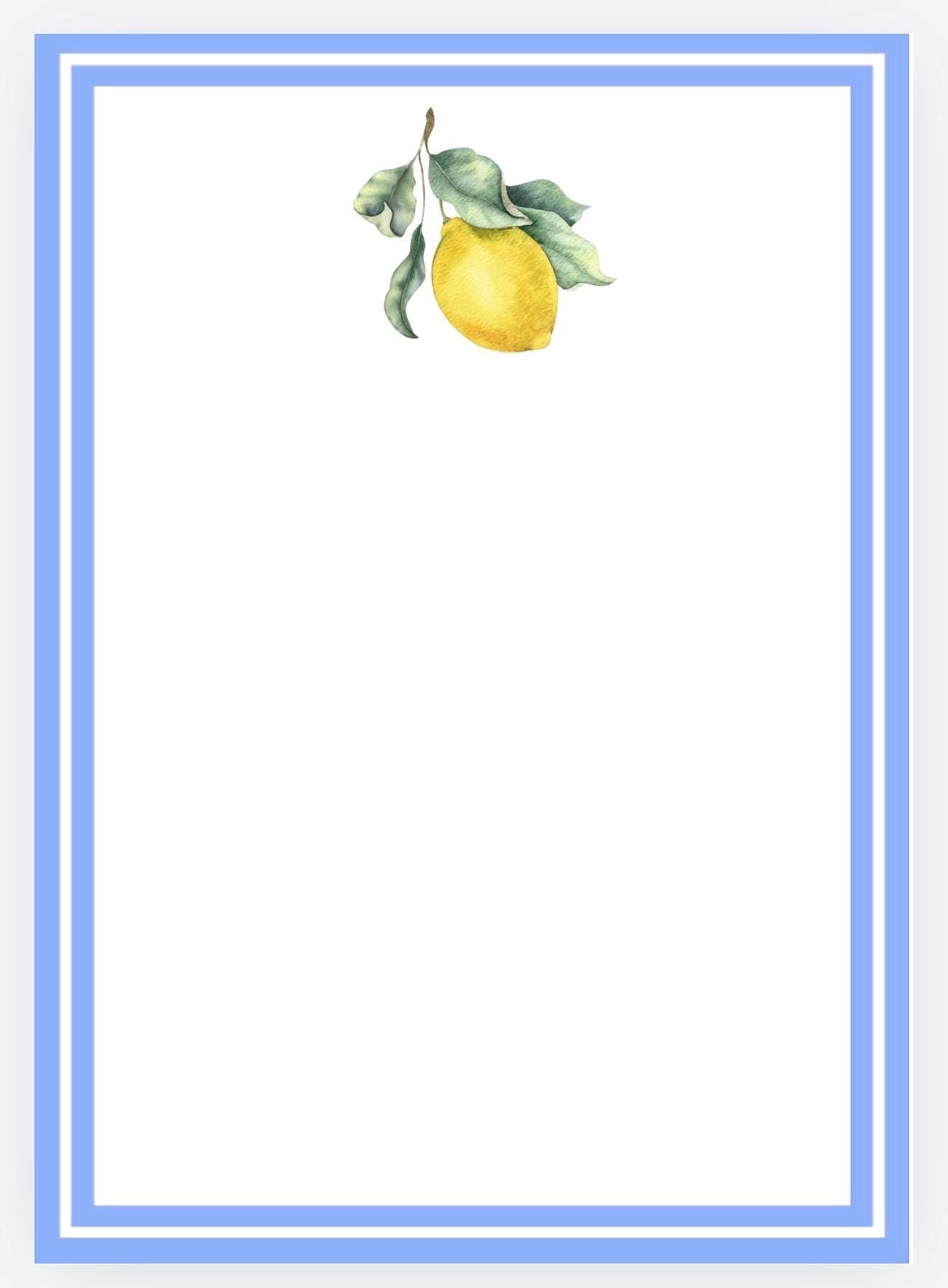 Lemon Notepad, Preppy Summer Stationery, College Dorm Decor, Teacher Gift, Grocery List Pad