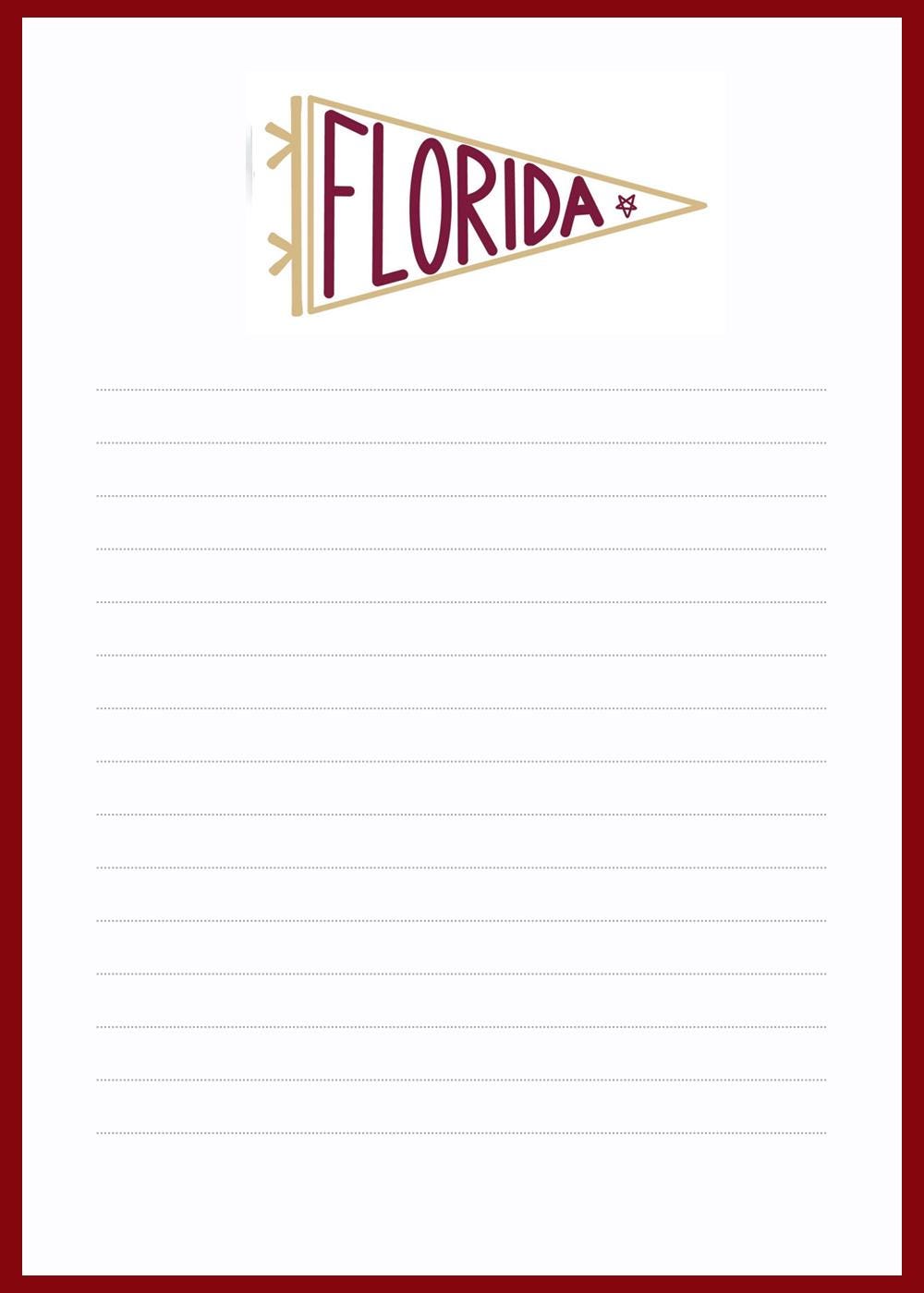 Florida State University Notepad | FSU Gameday Checklist | Seminole Fan Gift | College Student Stationery