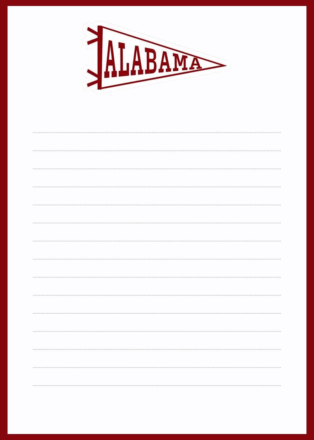 University of Alabama Notepad | Gameday Checklist, Roll Tide Stationery