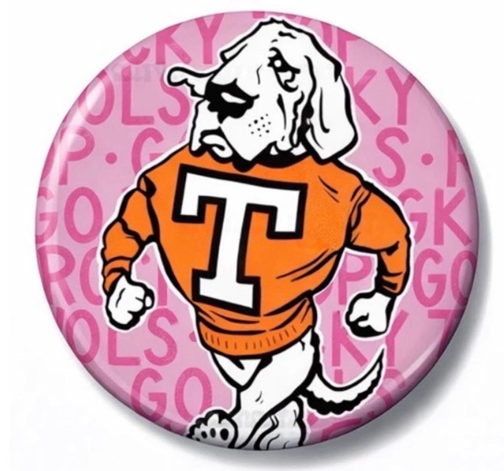 University of Tennessee Game Day Button, Vols Mascot Pin, College Football Accessory