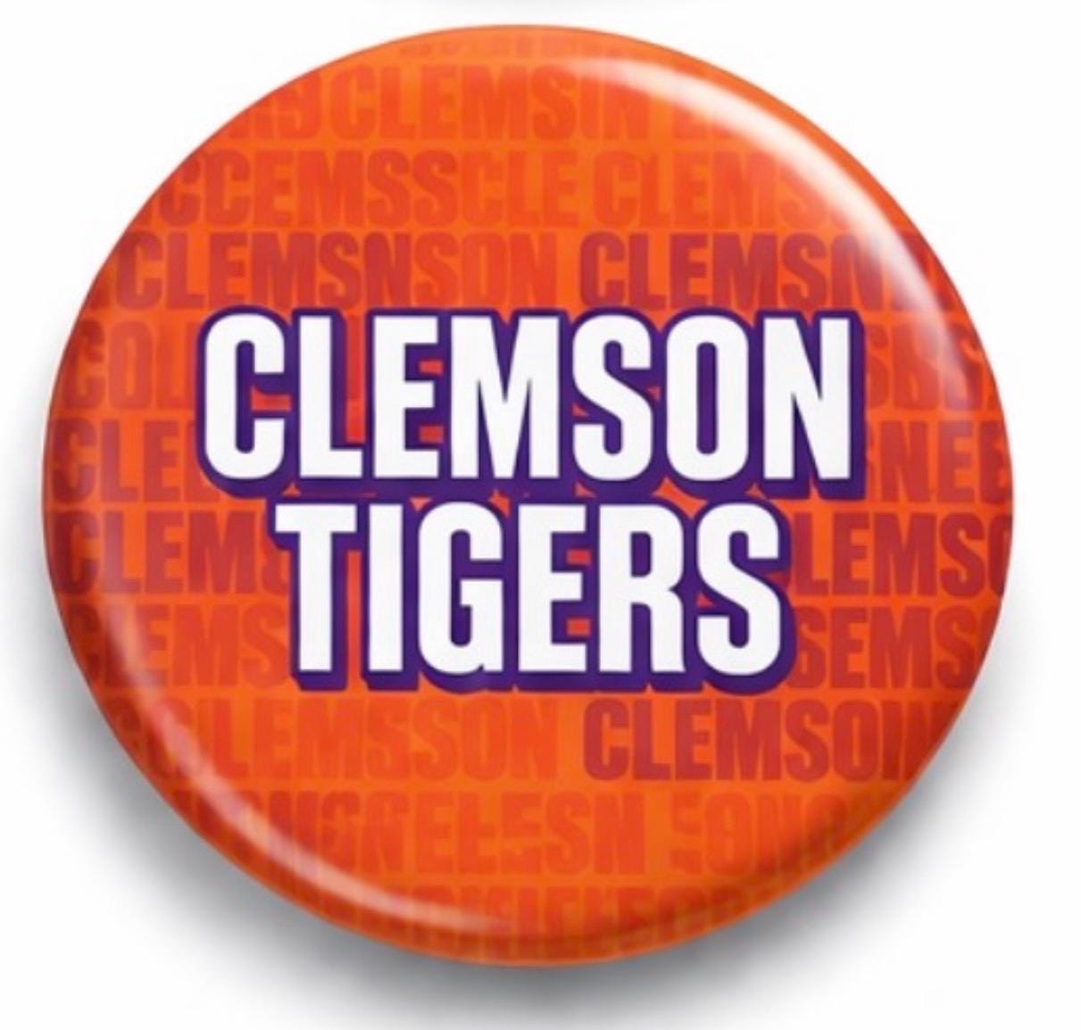 Clemson Tigers Gameday Button | Orange Purple Tiger Spirit Pin | College Football Accessory