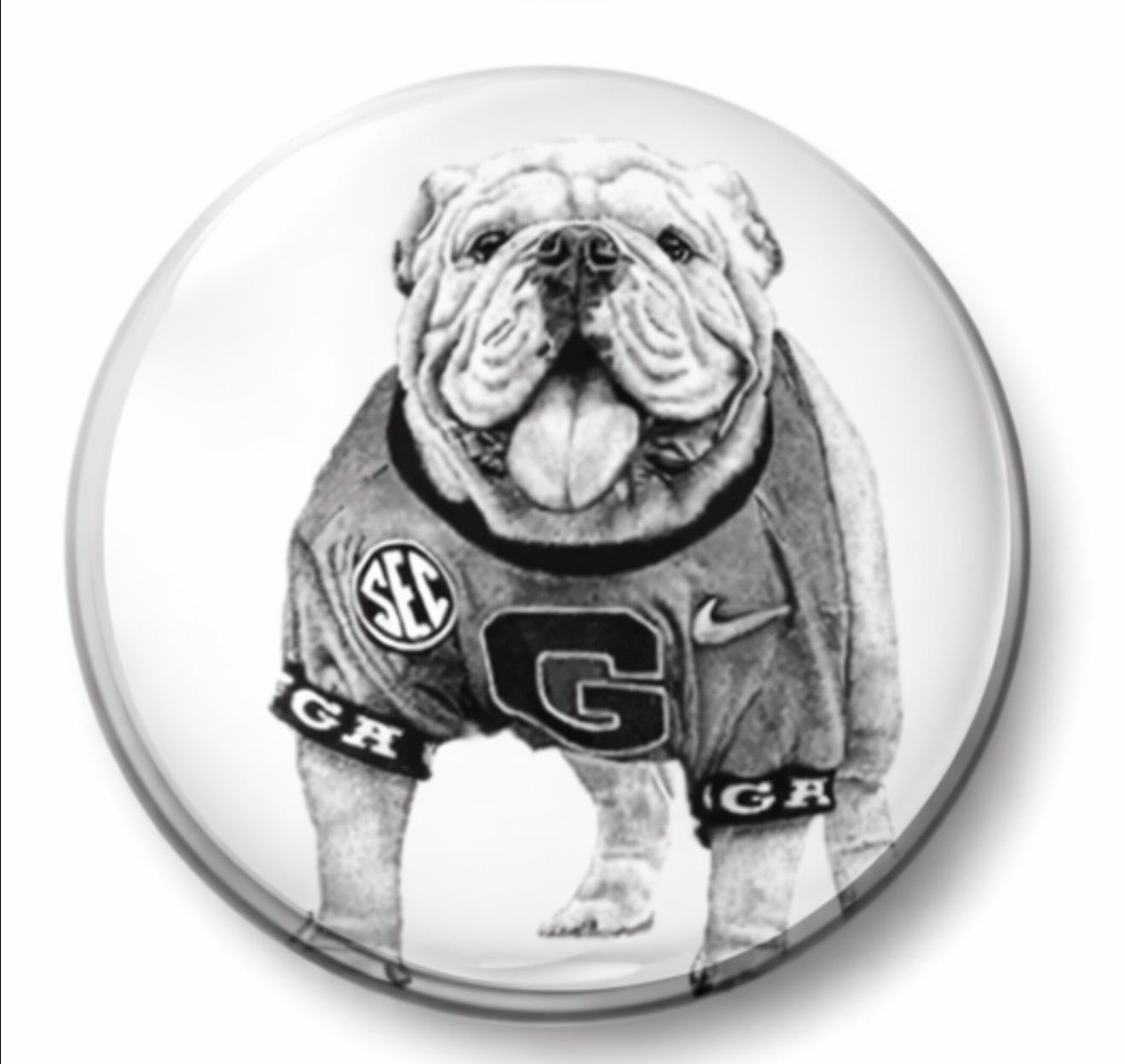 UGA Game Day Button – Georgia Bulldogs Spirit Pin – Tailgate Accessory (3" Round)