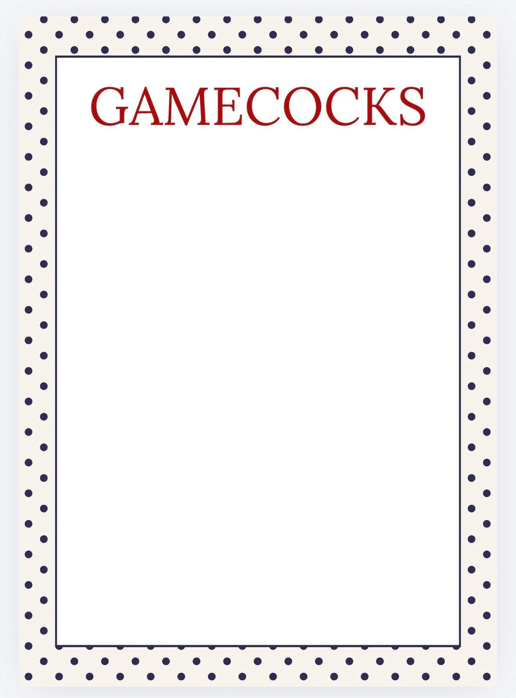 Garnet Black Gamecocks Notepad | South Carolina College Stationery (5x7")