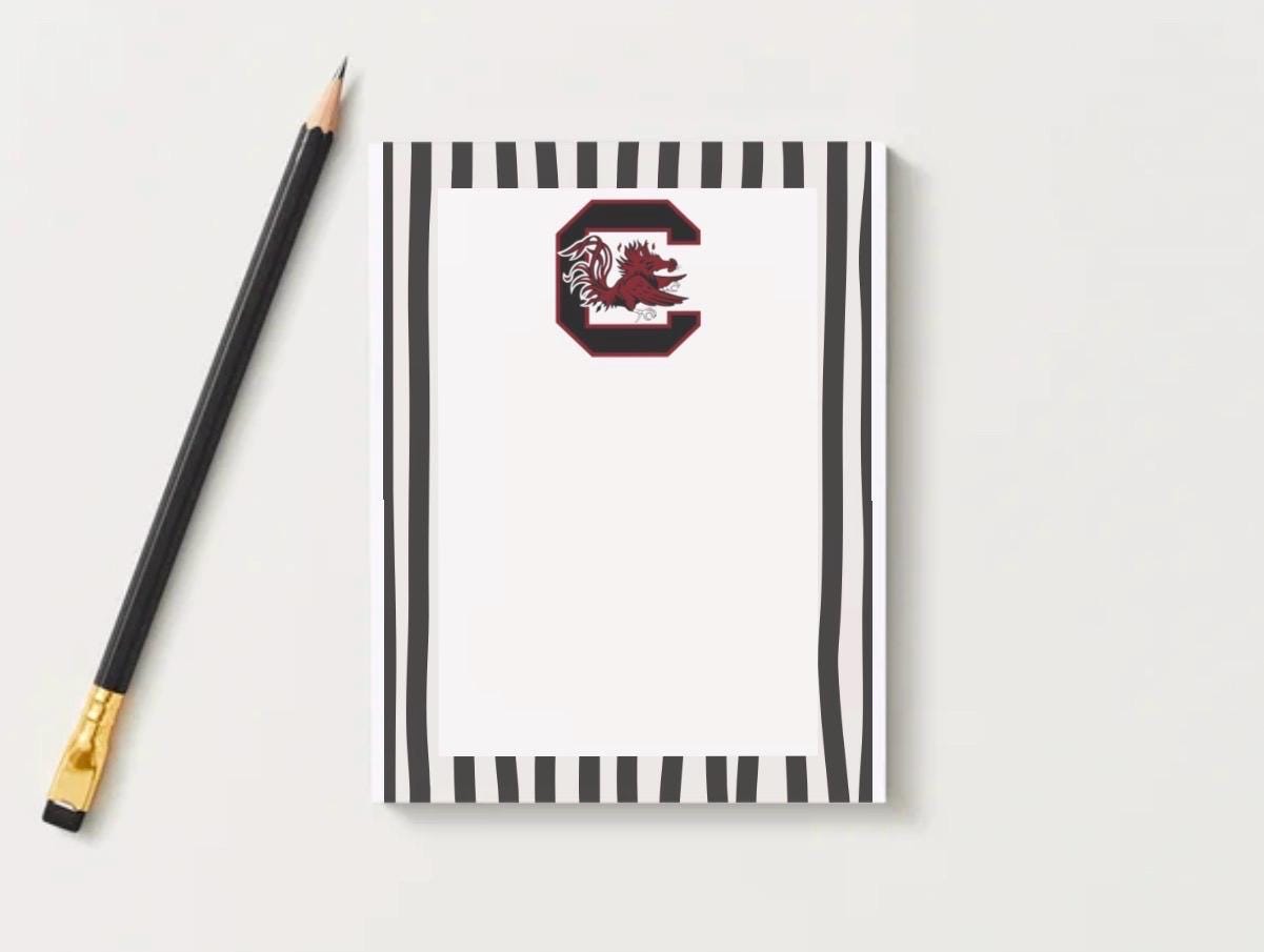Garnet Black Notepad | South Carolina Game Day List Pad | College Stationery (5x7")