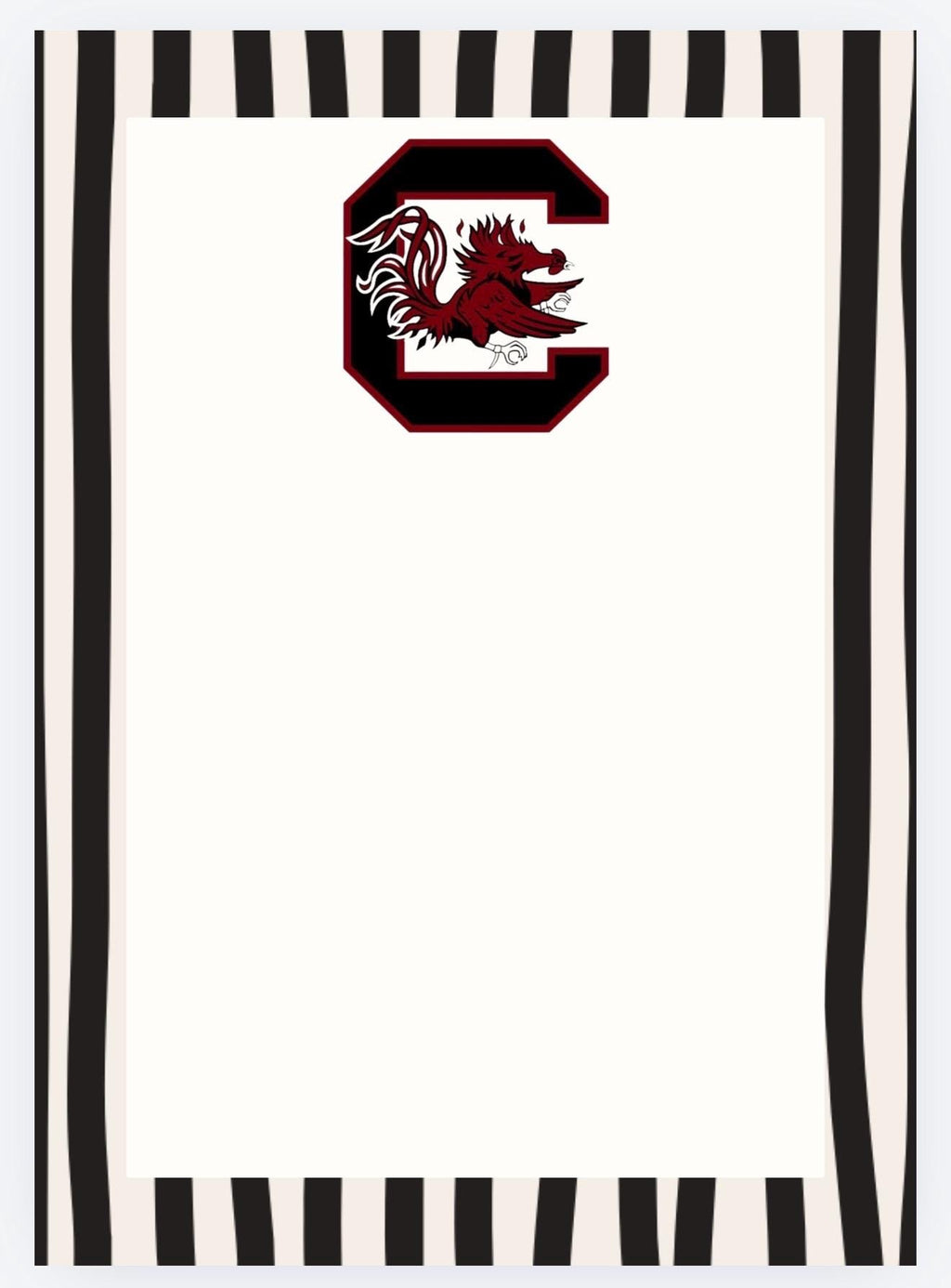 Garnet Black Notepad | South Carolina Game Day List Pad | College Stationery (5x7")
