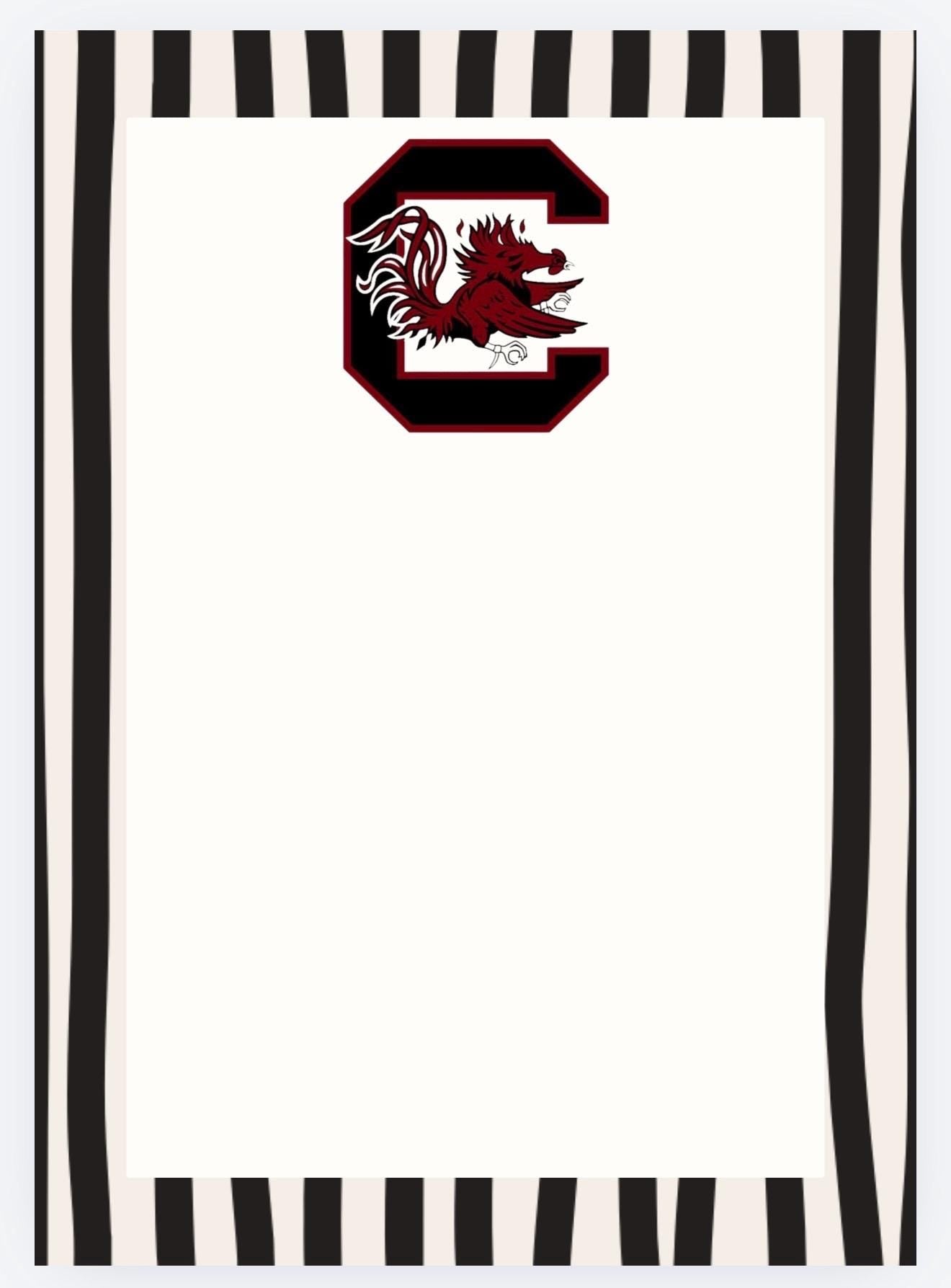 Garnet Black Notepad | South Carolina Game Day List Pad | College Stationery (5x7")
