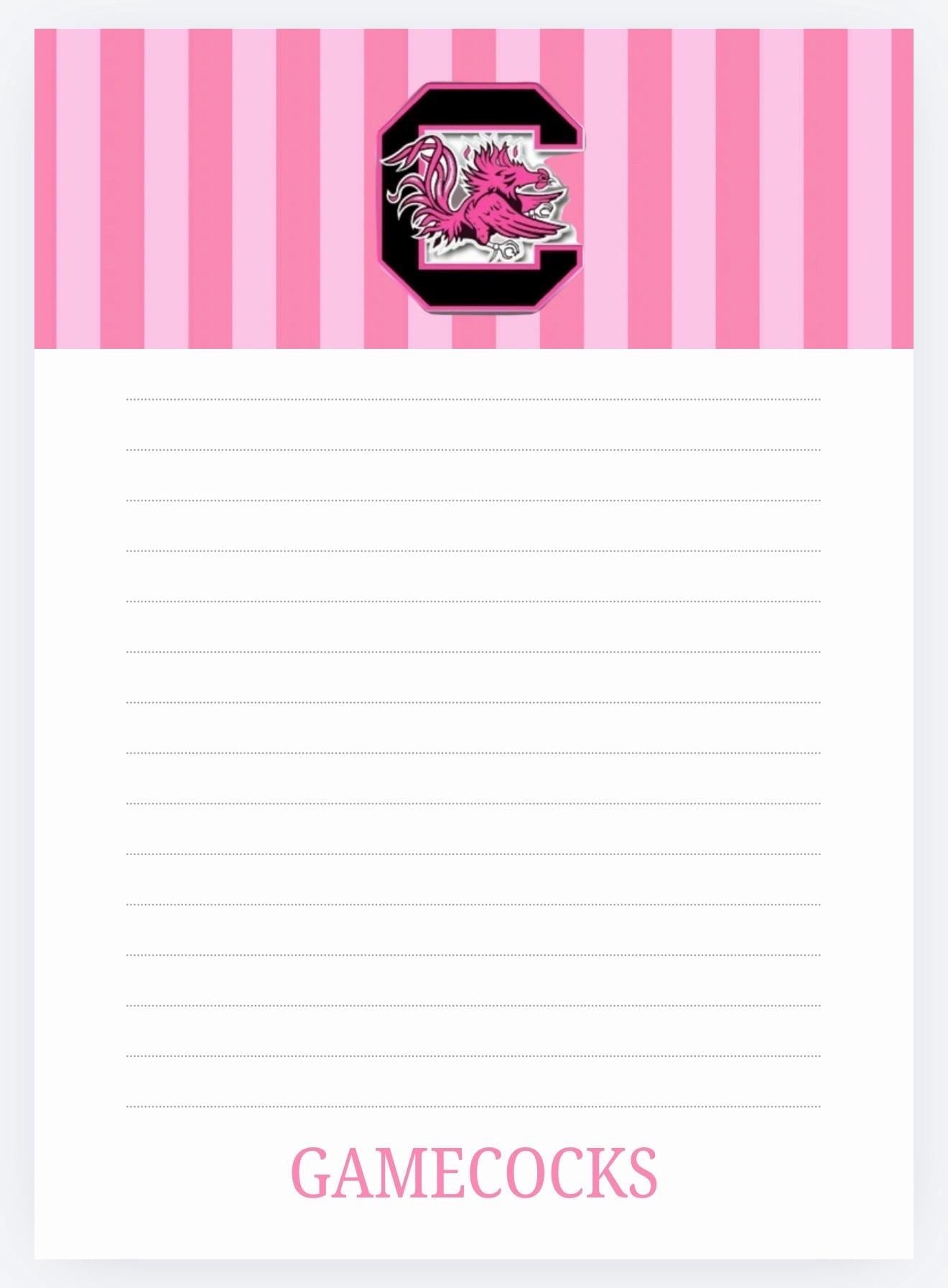 Garnet Black Notepad | South Carolina Gamecocks List Pad | Collegiate Stationery