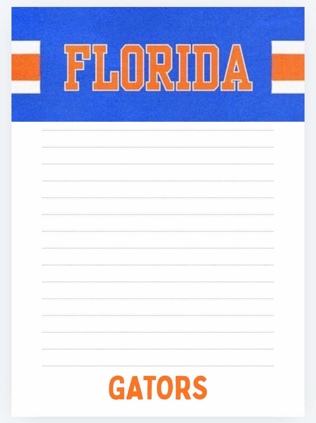 University of Florida Notepad | UF Gameday Checklist | Gator Fan Gift | College Student Stationery