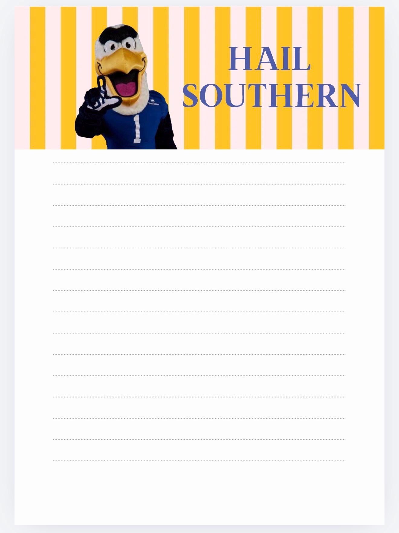 Georgia Southern University Notepad | Gameday Checklist, Eagle Fan Stationery
