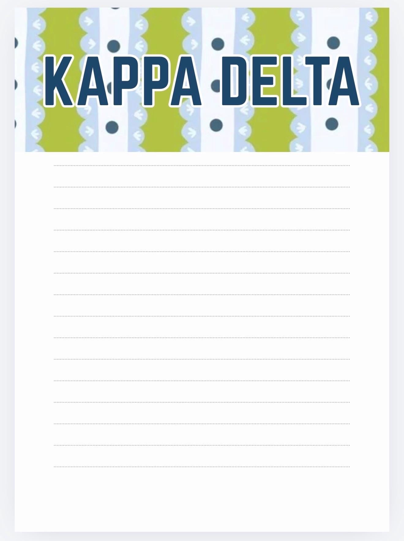 Kappa Delta Notepad | Sorority Stationery | Bid Day, Big Little Gift