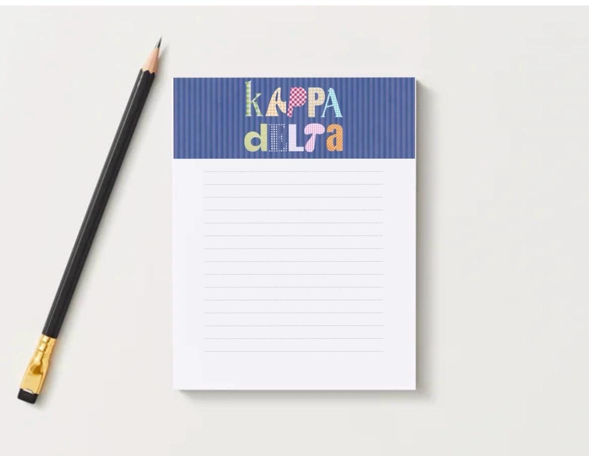 Kappa Delta Notepad | Sorority Stationery | Bid Day, Big Little Gift