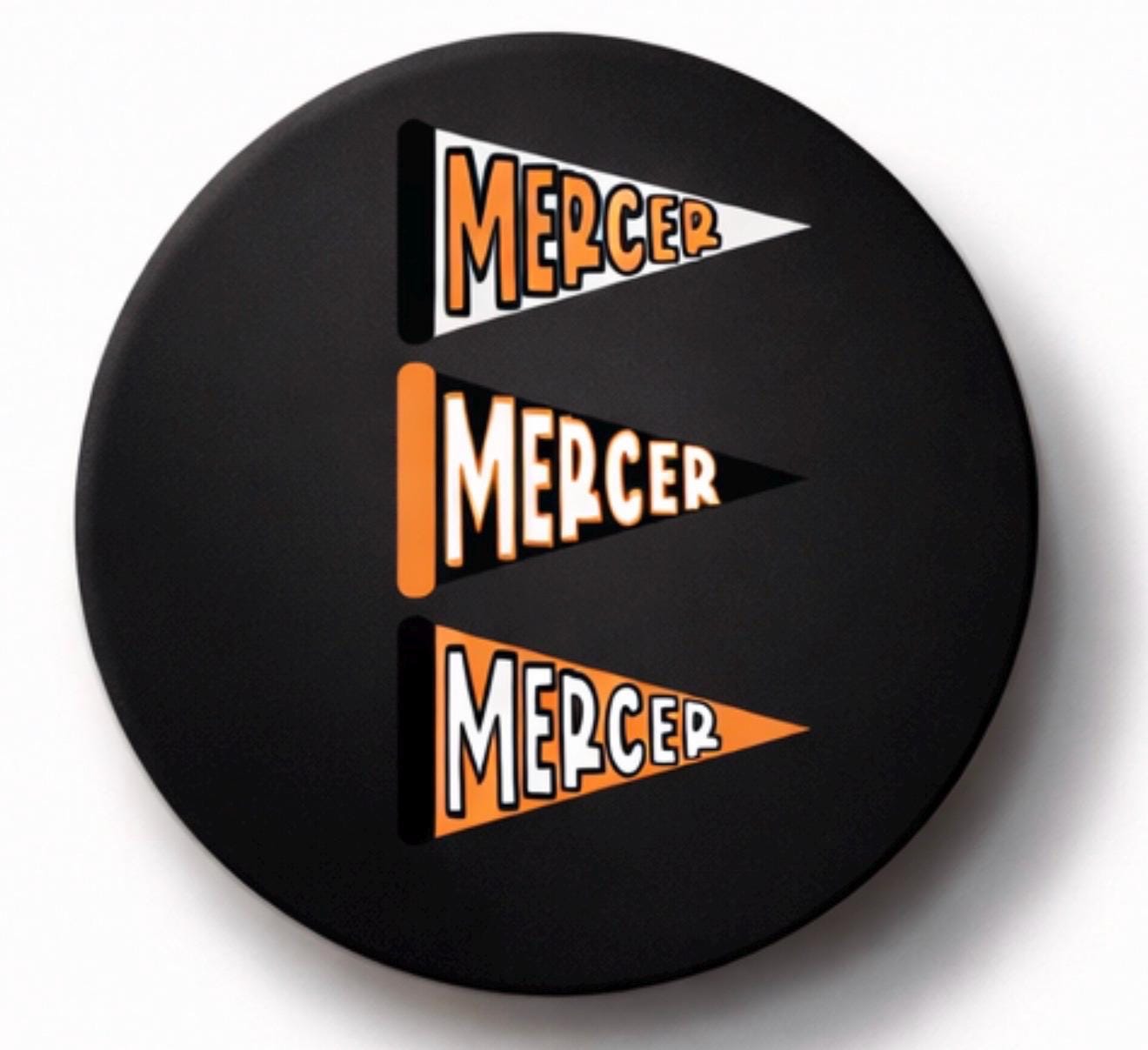 Mercer University Gameday Button | Orange Black Spirit Pin | College Graduation Accessory