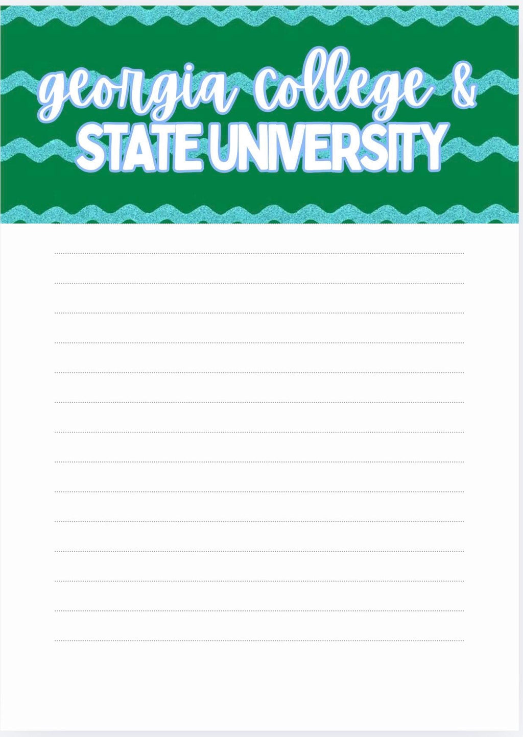 Georgia College Notepad | GCSU Gameday Checklist | Bearcats Stationery