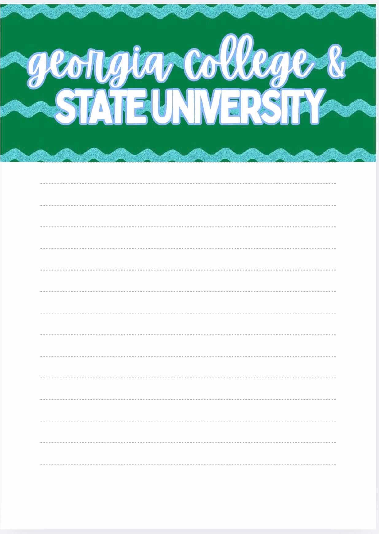 Georgia College Notepad | GCSU Gameday Checklist | Bearcats Stationery