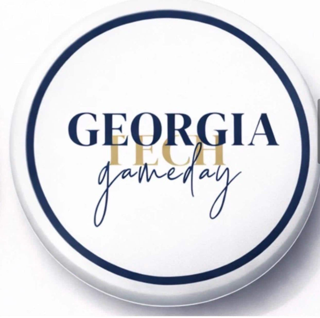 Georgia Tech Gameday Button Pin | Yellow Jackets College Accessories