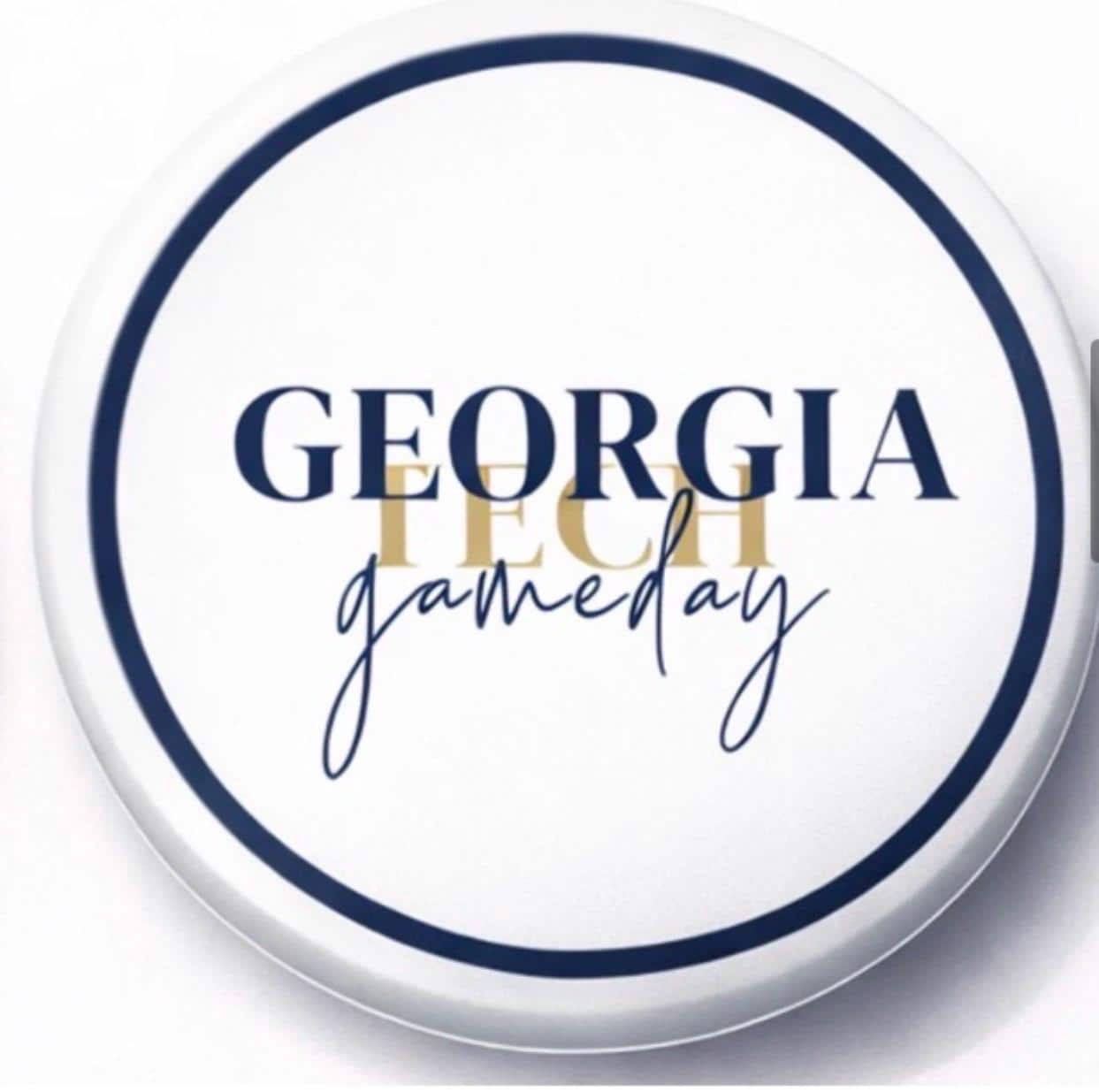 Georgia Tech Gameday Button Pin | Yellow Jackets College Accessories