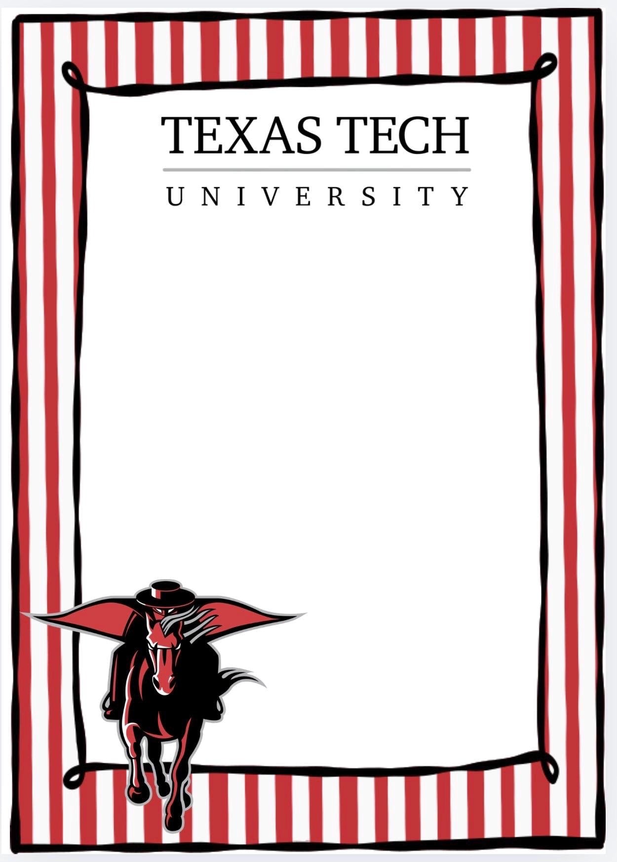 Texas Tech Notepad | Red Raiders Collegiate Stationery | 5x7 Desk Pad
