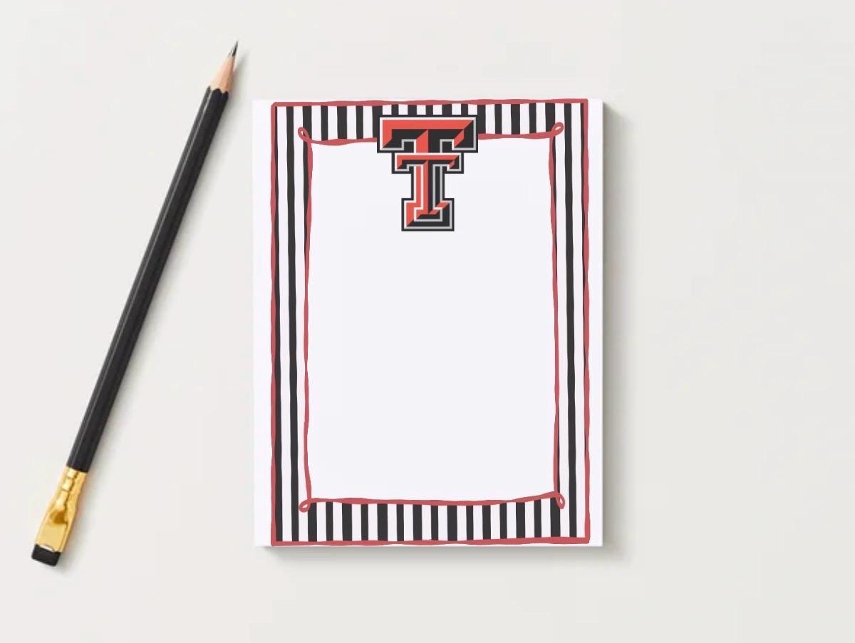 Texas Tech Notepad | Red Raiders Collegiate Stationery | 5x7 Desk Pad
