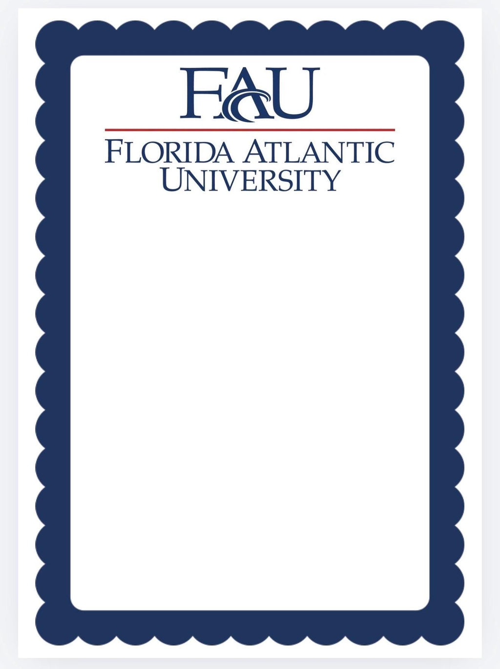 Florida Atlantic University Notepad | FAU Owls College Stationery (5x7)