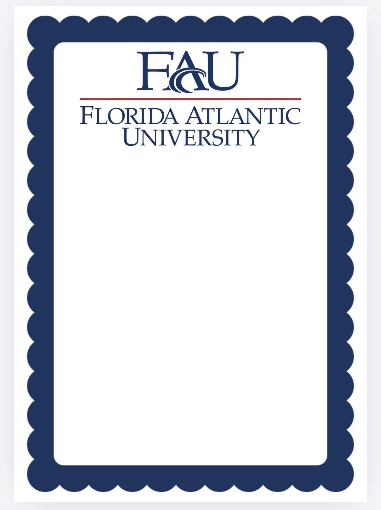 Florida Atlantic University Notepad | FAU Owls College Stationery (5x7)