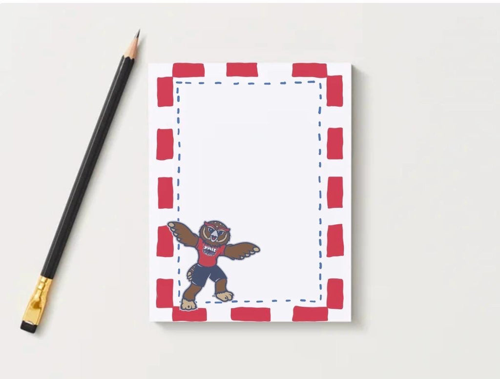 Florida Atlantic University Owls Notepad | College Dorm Desk Accessory