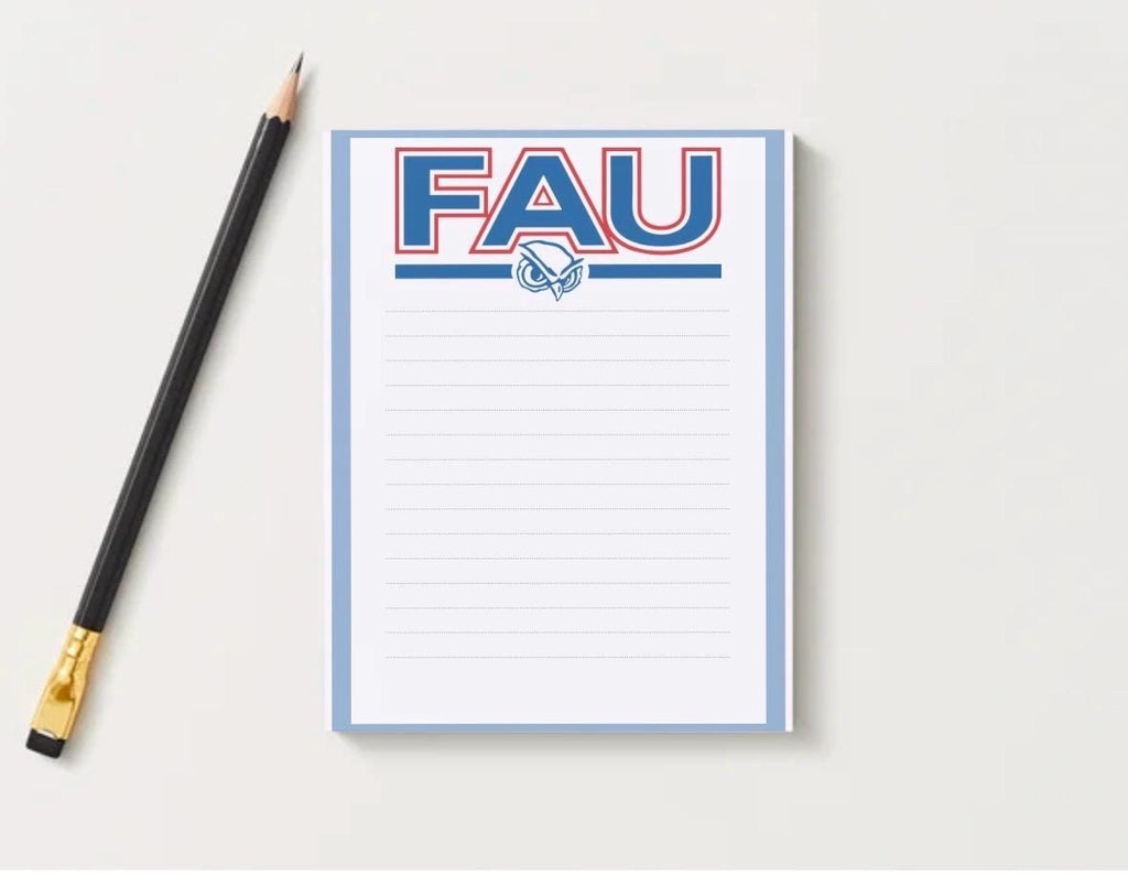 Florida Atlantic University Owls Notepad | College Dorm Desk Accessory