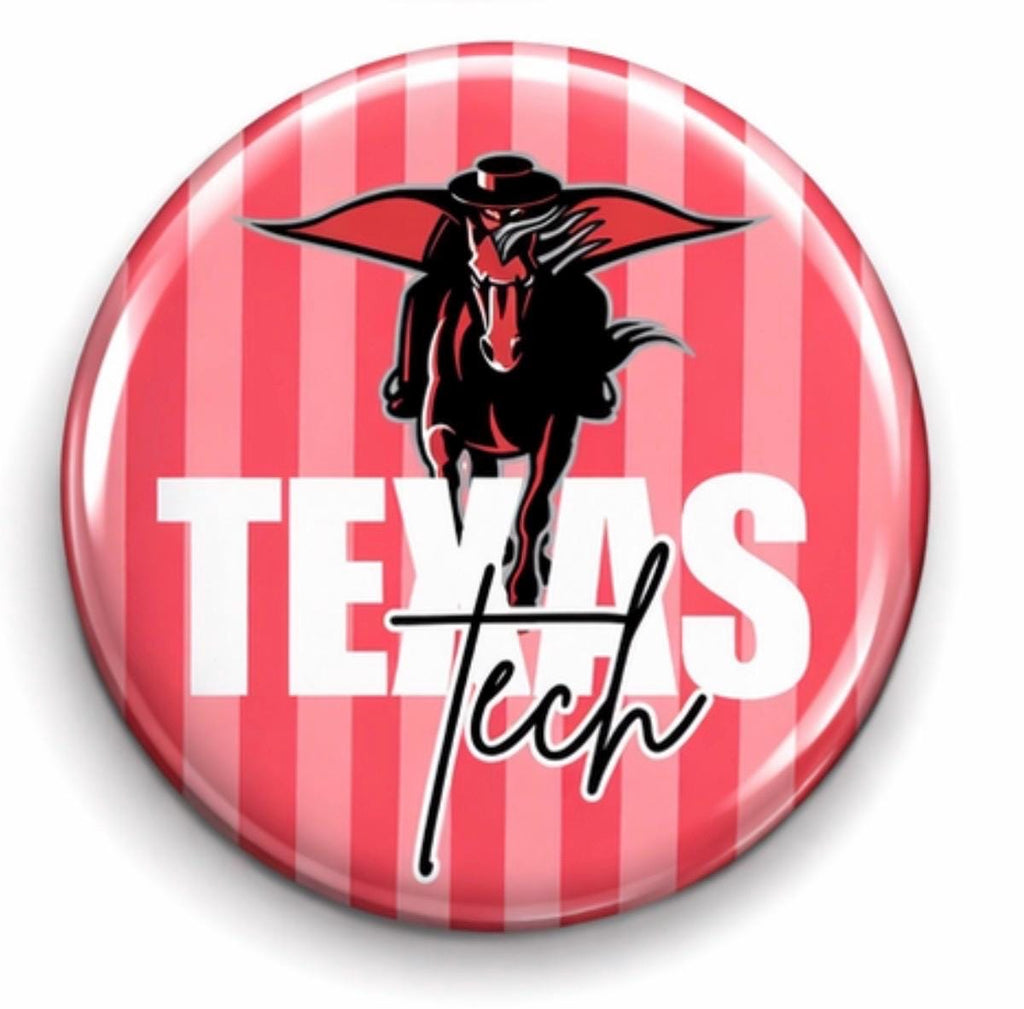 Texas Tech Gameday Button | Wreck Em Tech Red Raiders Pin | College Spirit Accessory