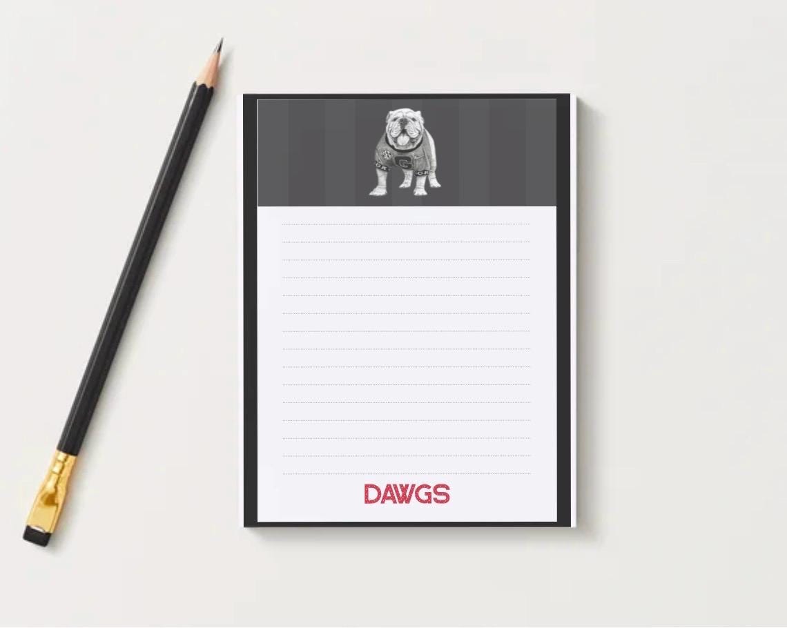 University of Georgia Notepad | UGA Gameday Checklist | Bulldog Fan Gift | College Student Stationery