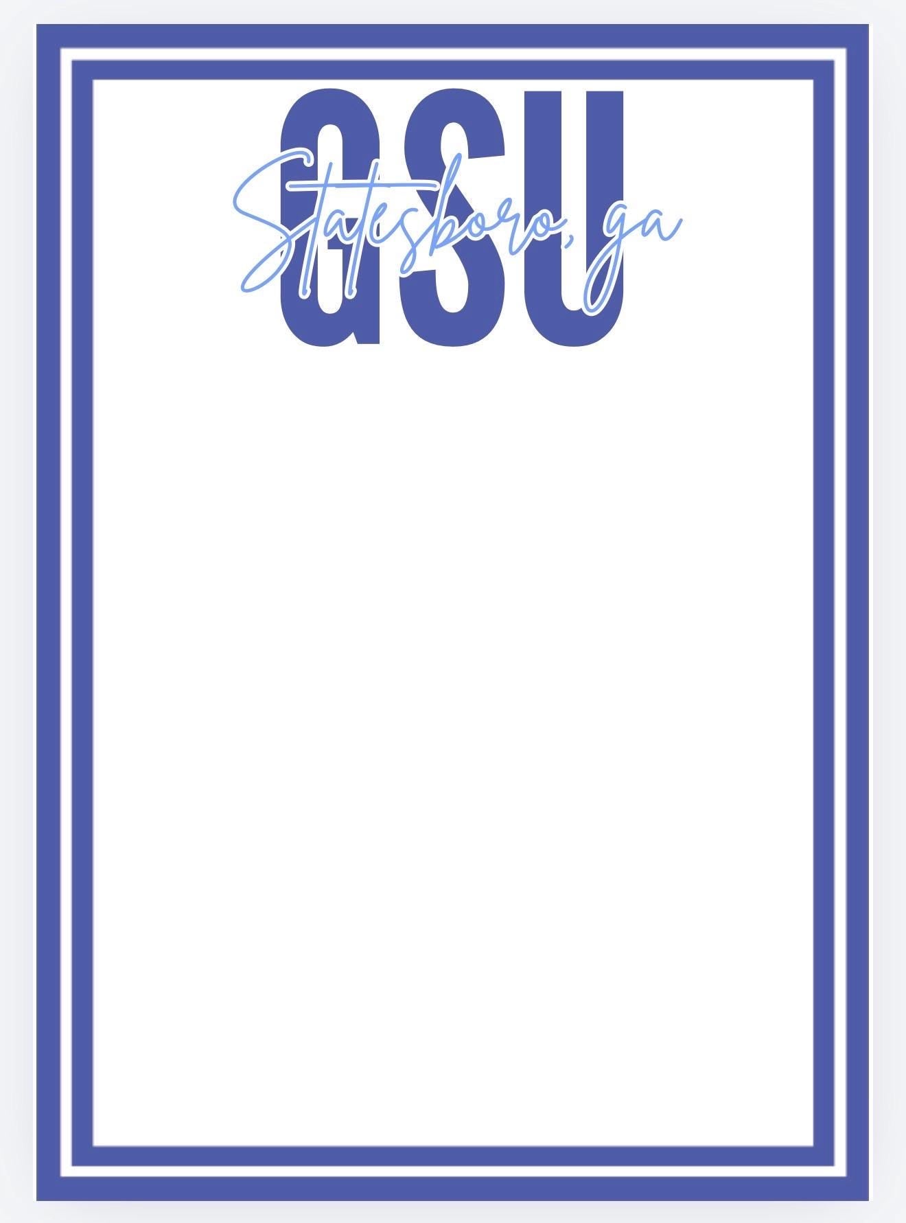 Georgia Southern University Notepad | Gameday Checklist, Eagle Fan Stationery