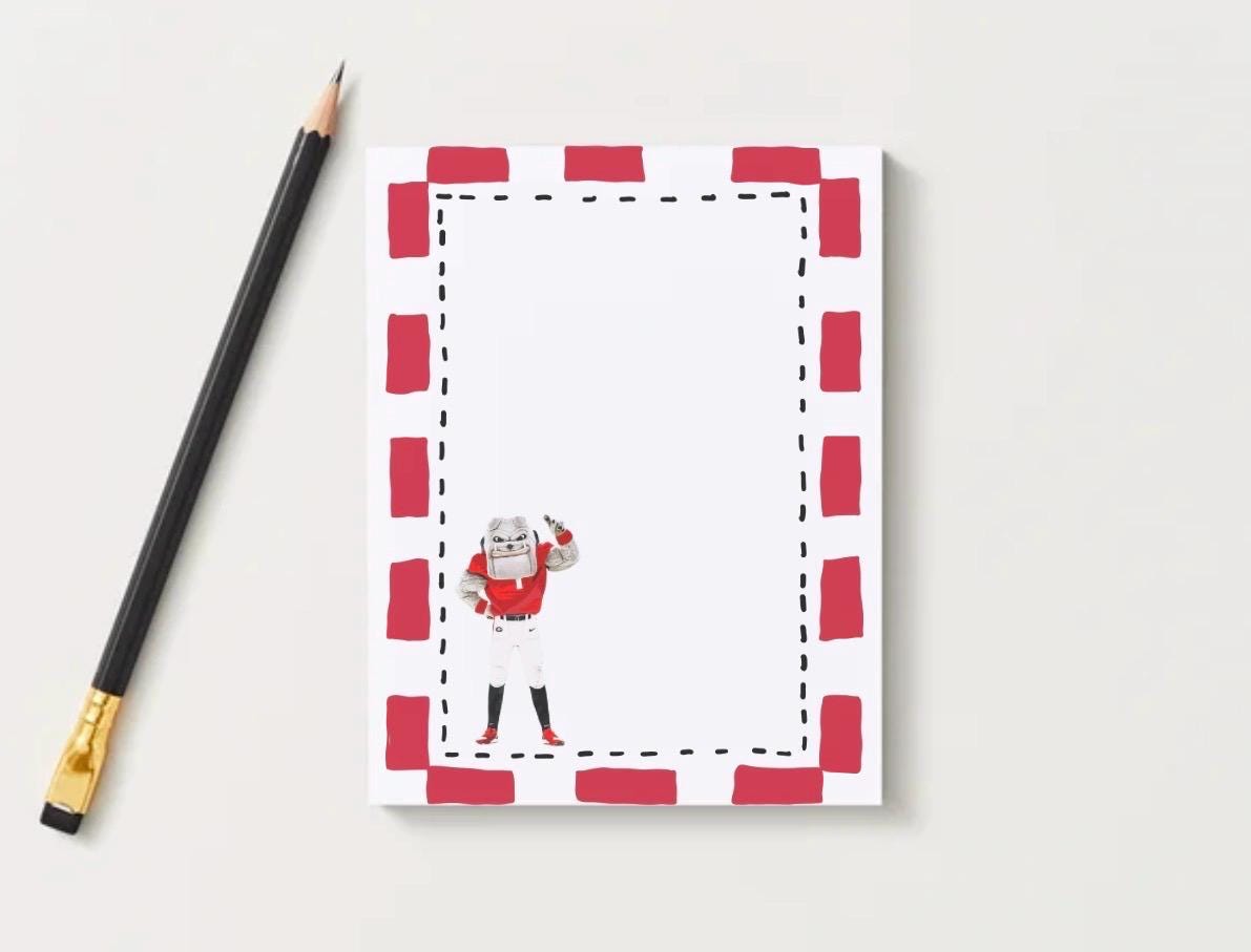 University of Georgia Notepad | UGA Gameday Checklist | Bulldog Fan Gift | College Student Stationery