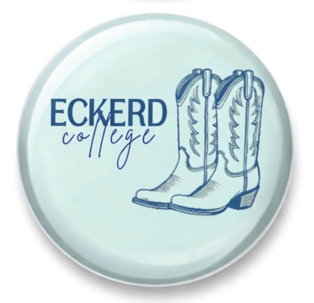 Eckerd College Tritons Gameday Button | Cowboy Boots Spirit Pin | Coastal Dorm Decor